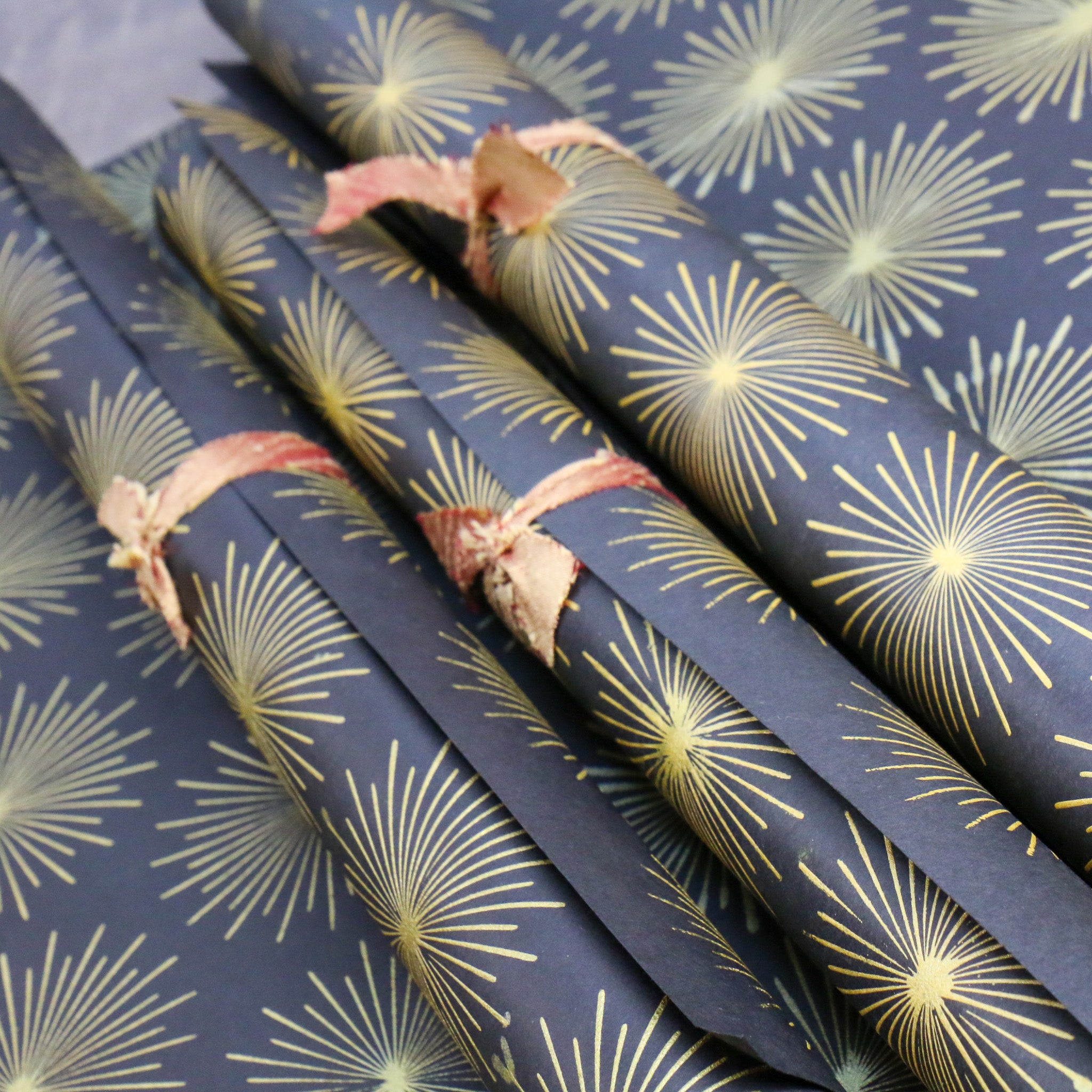 Black and Gold Burst Wrapping Paper